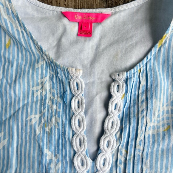 Lilly Pulitzer Blue and White Hollie Tunic Dress L - Picture 5 of 7